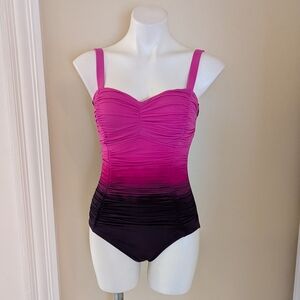 NWT Shape + Style by Aqua Green pink & purple ombre bathing suit size S